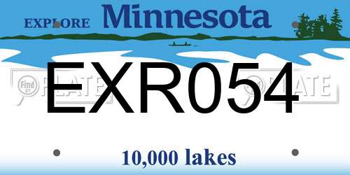 EXR054 Minnesota License Plate