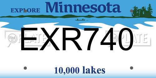 EXR740 Minnesota License Plate