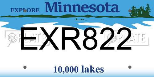 EXR822 Minnesota License Plate