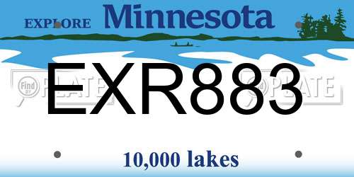 EXR883 Minnesota License Plate