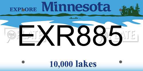 EXR885 Minnesota License Plate