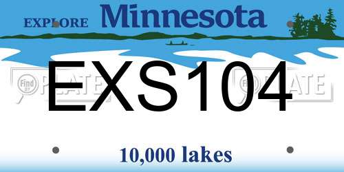 EXS104 Minnesota License Plate