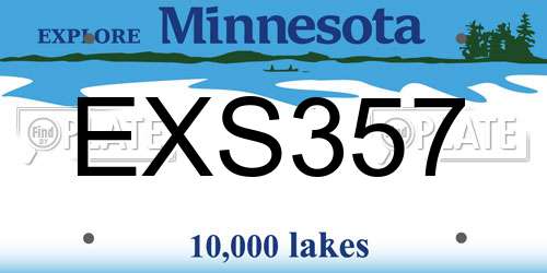 EXS357 Minnesota License Plate