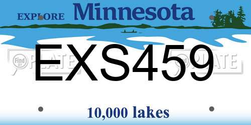 EXS459 Minnesota License Plate