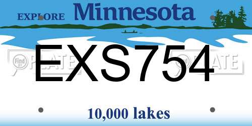 EXS754 Minnesota License Plate