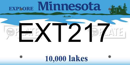 EXT217 Minnesota License Plate