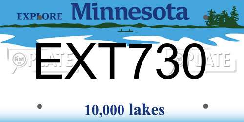 EXT730 Minnesota License Plate