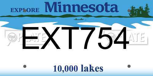 EXT754 Minnesota License Plate