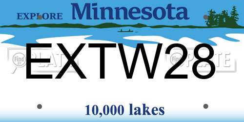 EXTW28 Minnesota License Plate