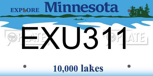 EXU311 Minnesota License Plate