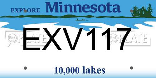 EXV117 Minnesota License Plate