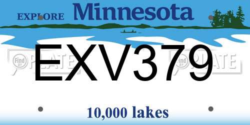 EXV379 Minnesota License Plate