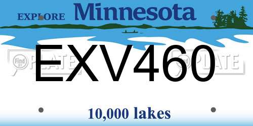 EXV460 Minnesota License Plate