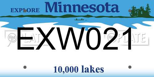 EXW021 Minnesota License Plate
