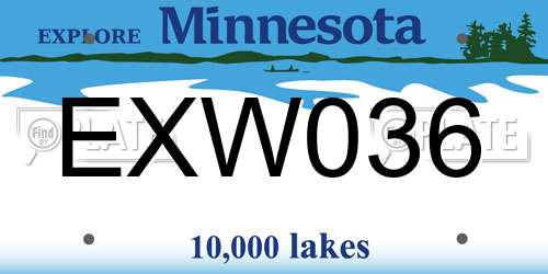 EXW036 Minnesota License Plate