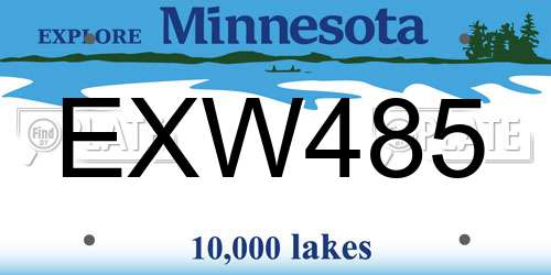 EXW485 Minnesota License Plate