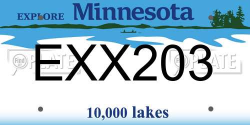 EXX203 Minnesota License Plate