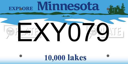 EXY079 Minnesota License Plate