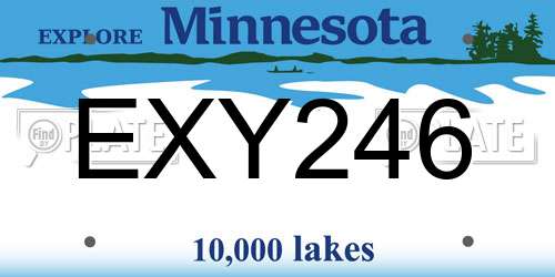 EXY246 Minnesota License Plate