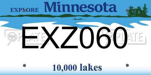 EXZ060 Minnesota License Plate