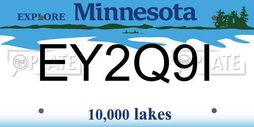 EY2Q9I Minnesota License Plate