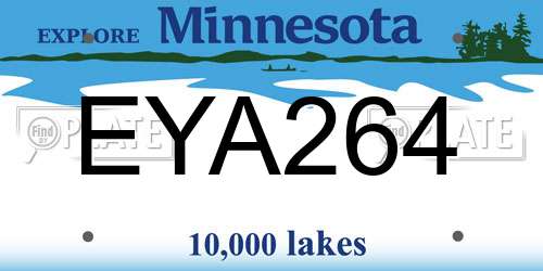 EYA264 Minnesota License Plate