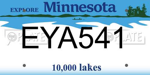 EYA541 Minnesota License Plate