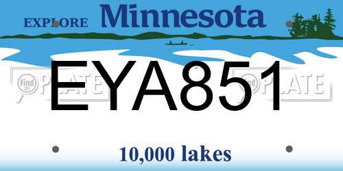 EYA851 Minnesota License Plate