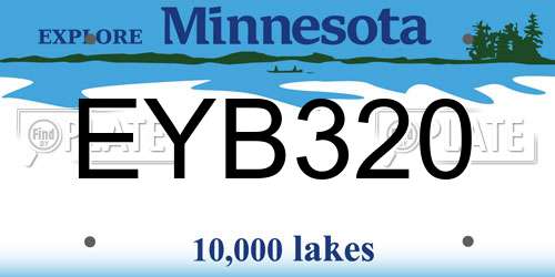 EYB320 Minnesota License Plate
