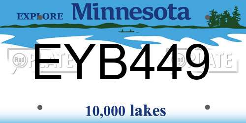 EYB449 Minnesota License Plate