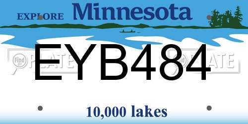 EYB484 Minnesota License Plate