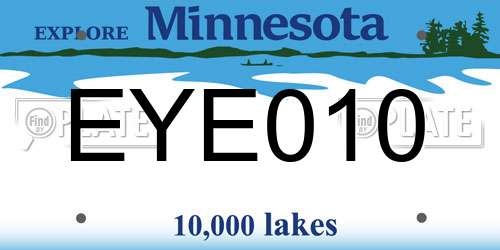 EYE010 Minnesota License Plate