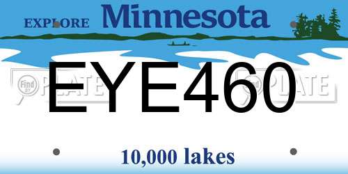EYE460 Minnesota License Plate