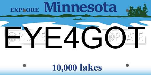 EYE4GOT Minnesota License Plate
