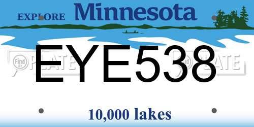 EYE538 Minnesota License Plate