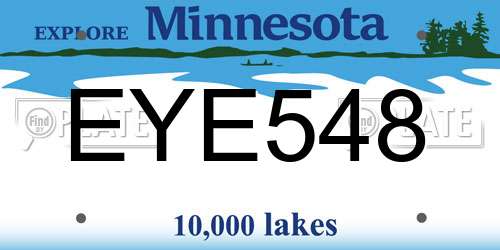EYE548 Minnesota License Plate