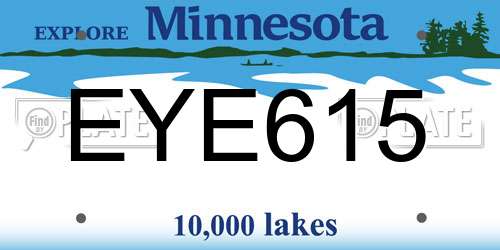 EYE615 Minnesota License Plate