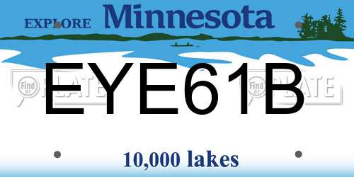 EYE61B Minnesota License Plate