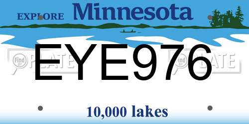 EYE976 Minnesota License Plate