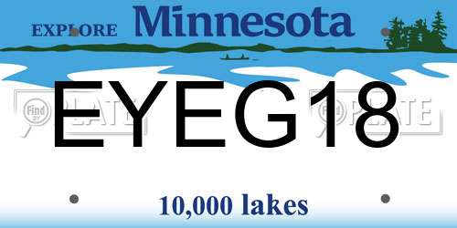 EYEG18 Minnesota License Plate