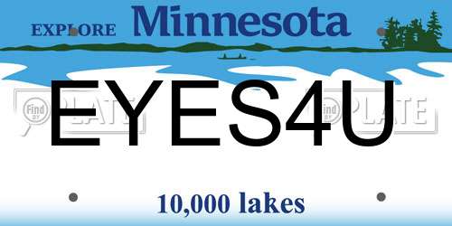 EYES4U Minnesota License Plate