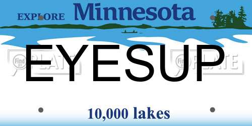 EYESUP Minnesota License Plate