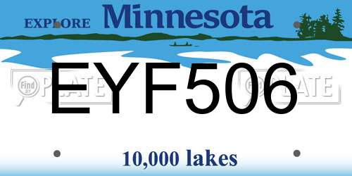 EYF506 Minnesota License Plate