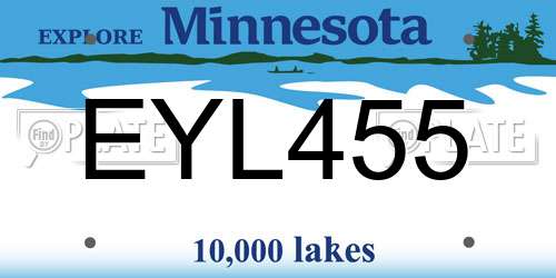 EYL455 Minnesota License Plate