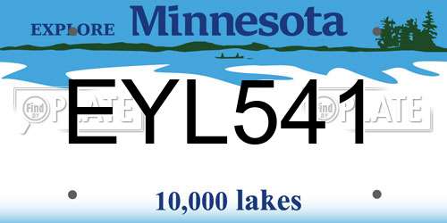 EYL541 Minnesota License Plate