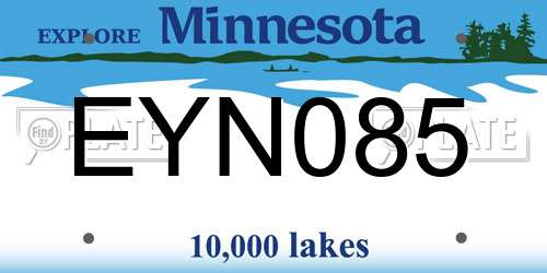 EYN085 Minnesota License Plate