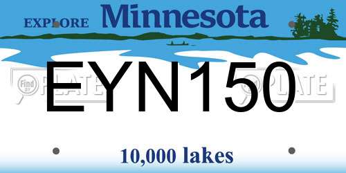 EYN150 Minnesota License Plate