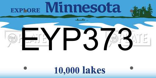 EYP373 Minnesota License Plate