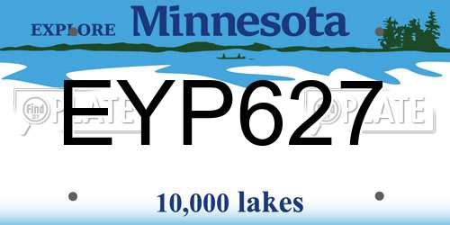 EYP627 Minnesota License Plate