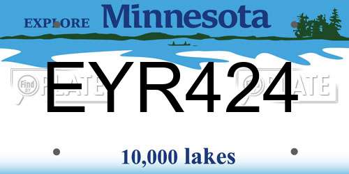 EYR424 Minnesota License Plate